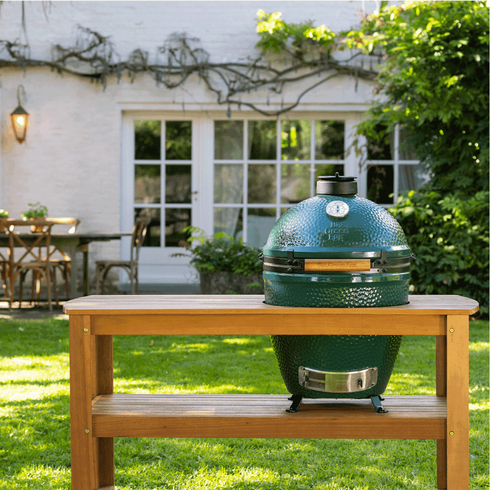 Big Green Egg Solid Acacia Table for Large Grill Accessories 118257 Flame Authority