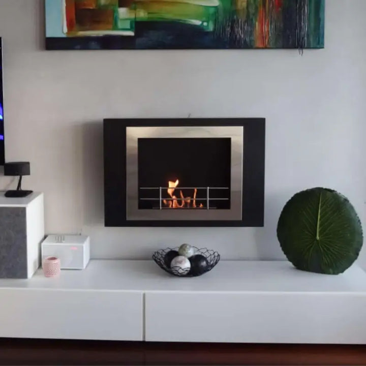 Bio Flame Lorenzo 45.25-Inch Wall Mounted Ventless Bioethanol Fireplace