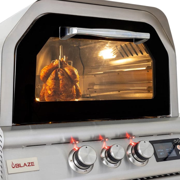 Blaze 26-Inch Built-In Gas Outdoor Pizza Oven with Rotisserie in Stainless Steel BLZ-26-PZOVN