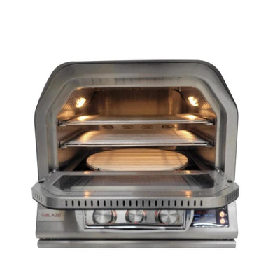 Blaze 26-Inch Built-In Gas Outdoor Pizza Oven with Rotisserie in Stainless Steel BLZ-26-PZOVN