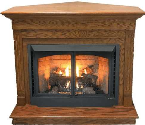 Buck Stove 36 inch Standard Dark Oak Corner Mantel for Firebox PA KDMCZCBB