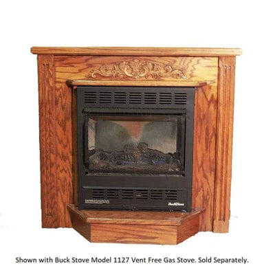 Buck Stove 37 inch White Corner Mantel for 1127 Gas Stove PA KDMCW1127 Flame Authority