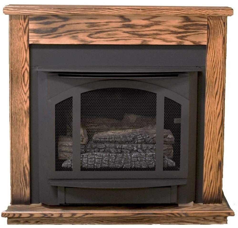 Buck Stove Standard Corner Dark Oak Mantel for Gas Stoves PA KDMC33