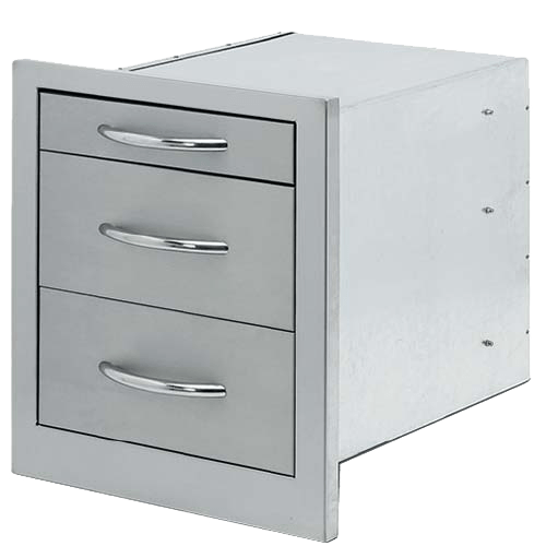 Cal Flame 3 Drawer Storage Wide BBQ08866 BBQ Island Components BBQ08866 Flame Authority