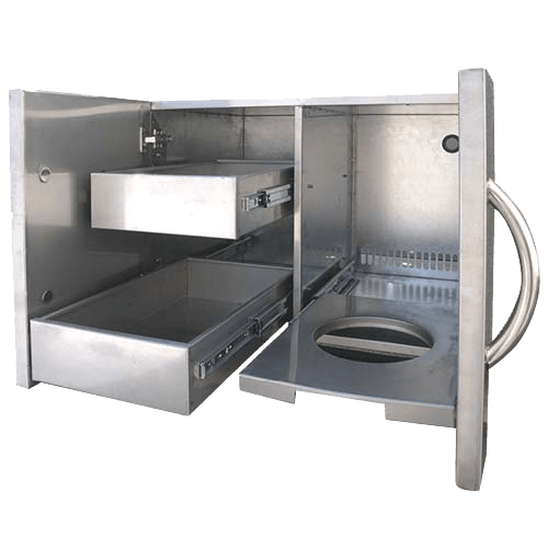 Cal Flame 30-inch Door and Drawer Combo BBQ11840P-30 BBQ Island Components BBQ11840P-30 Flame Authority