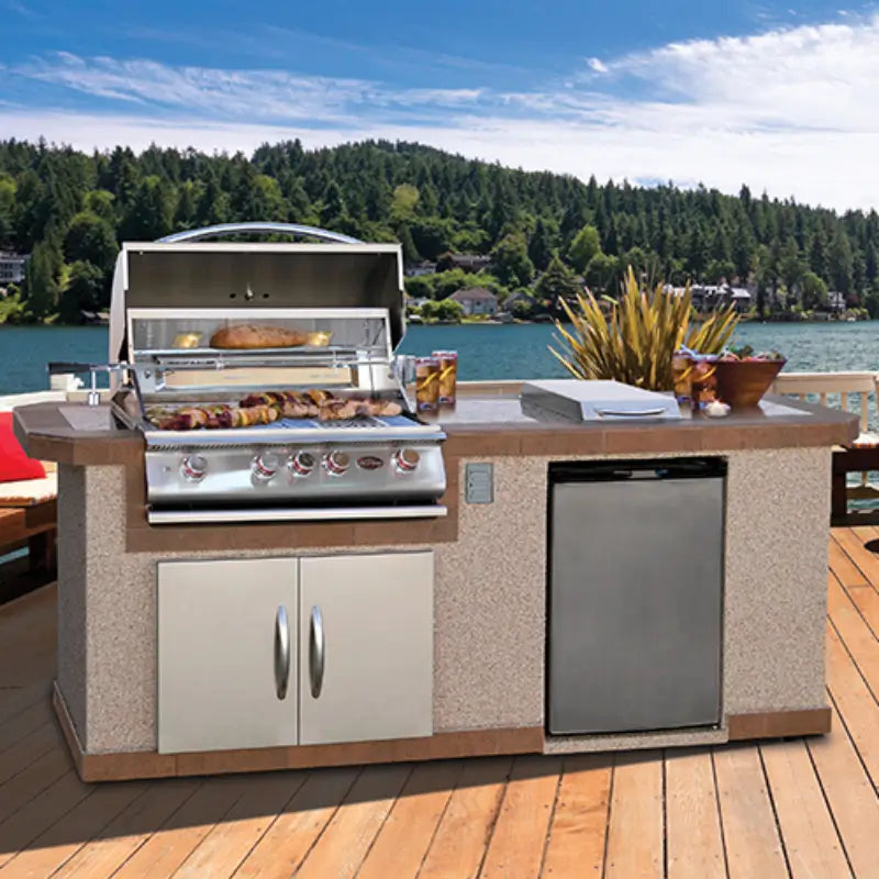 Cal Flame Atlantic Q 801 4-Burner Propane BBQ Grill Island – BBK-801 BBQ Islands BBK-801 Flame Authority