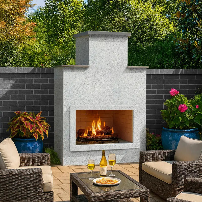 Cal Flame Indio 903-1 Contemporary Outdoor Gas Fireplace – 90,000 BTU Fireplaces Flame Authority