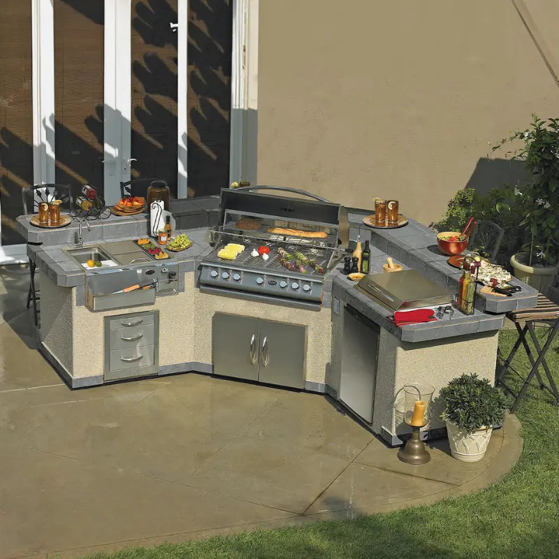 Cal Flame Laguna Q GPV3100 Platinum Series Outdoor BBQ Kitchen BBQ Islands GPV-3100 Flame Authority
