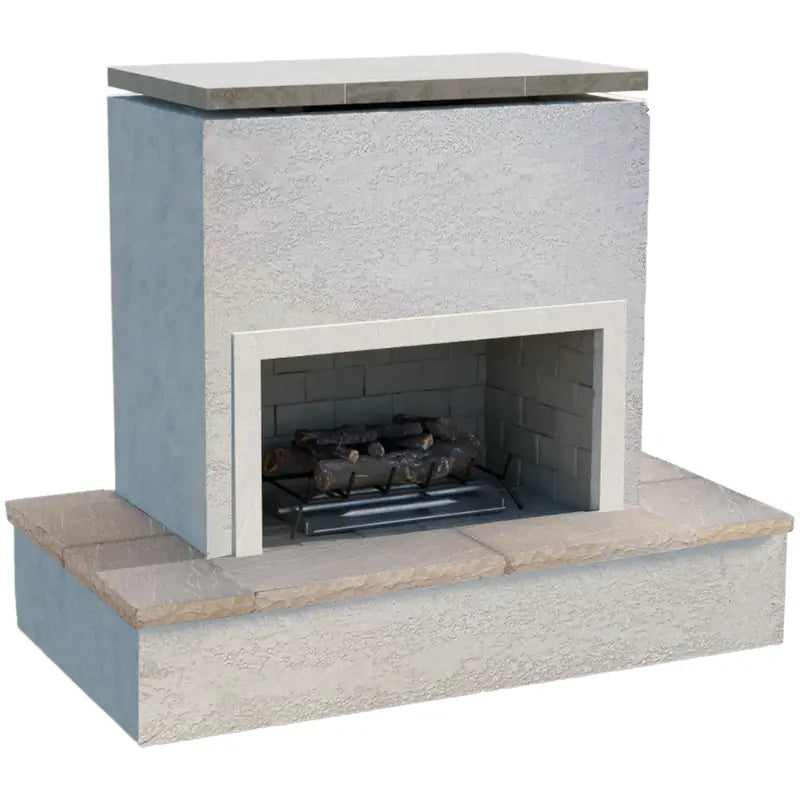 Cal Flame Sahara FRP-901-3 72-Inch Outdoor Gas Fireplace with Wrap-Around Mantel – 90,000 BTU Fireplaces Flame Authority