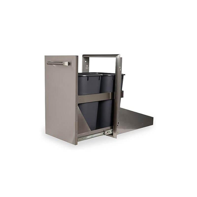 Cayote Double Bin Stainless Steel Pull-out Trash Drawer - CFBTRC BBQ Island Components CFBTRC Flame Authority