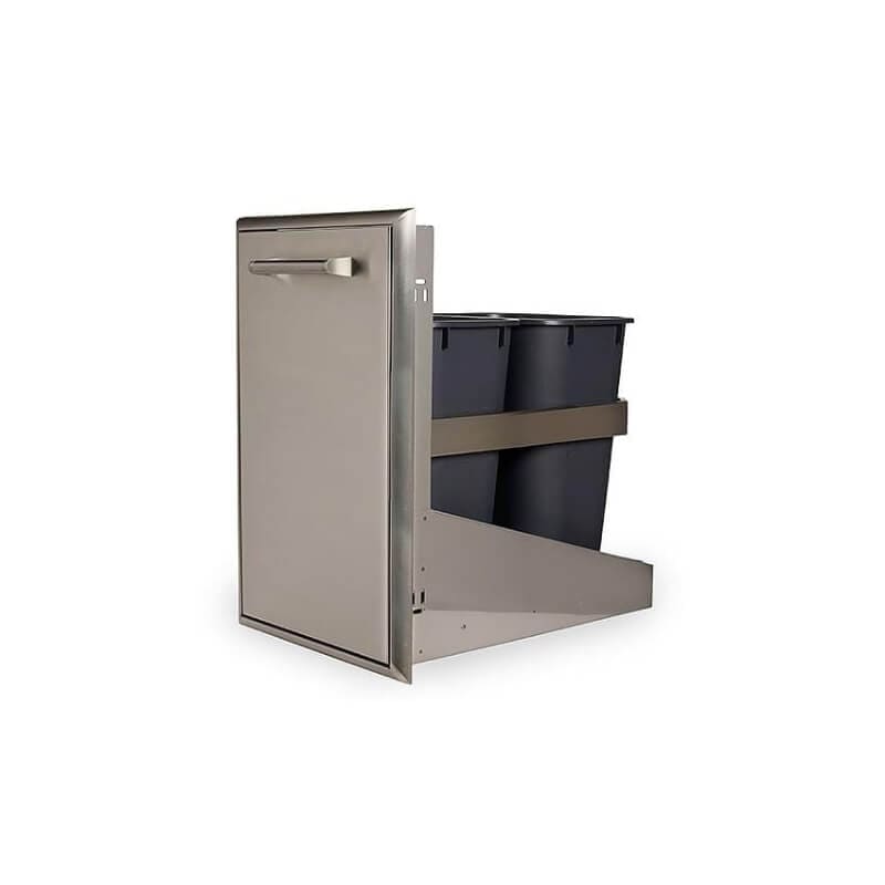 Cayote Double Bin Stainless Steel Pull-out Trash Drawer - CFBTRC BBQ Island Components CFBTRC Flame Authority