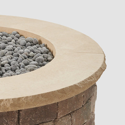 Concrete Top for Round Bronson Block Gas Fire Pit Kit (4 Pieces Total) - More colors