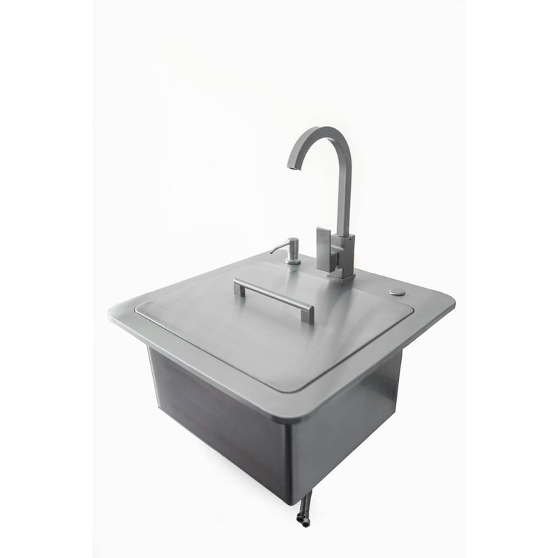 Coyote 21-inch Sink with Faucet, Drain & Soap Dispenser C1SINKF21 BBQ Island Components C1SINKF21 Flame Authority