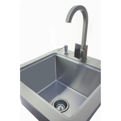 Coyote 21-inch Sink with Faucet, Drain & Soap Dispenser C1SINKF21 BBQ Island Components C1SINKF21 Flame Authority