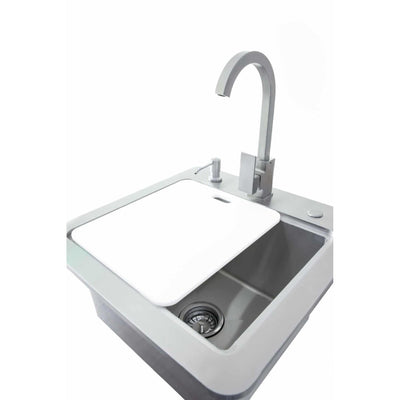 Coyote 21-inch Sink with Faucet, Drain & Soap Dispenser C1SINKF21 BBQ Island Components C1SINKF21 Flame Authority