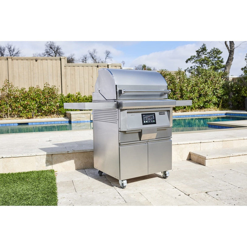 Coyote 28-inch Freestanding Stainless Steel Pellet Grill C1P28-FS Grills C1P28-FS Flame Authority