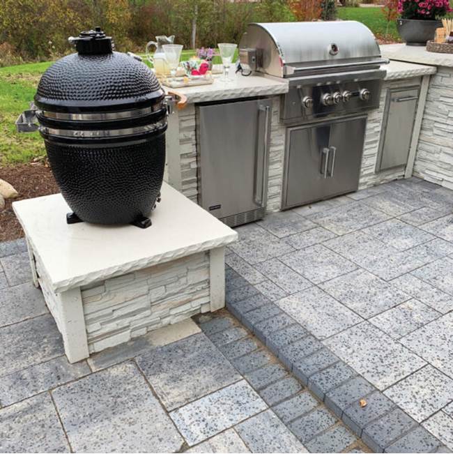 Coyote 3ft Island White Stacked Stone for Kamado Grill RTAC-K3-SW BBQ Islands RTAC-K3-SW Flame Authority