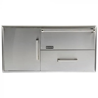 Coyote 42-inch Warming and Pull-out Drawers with Access Door CCD-WD BBQ Island Components CCD-WD Flame Authority