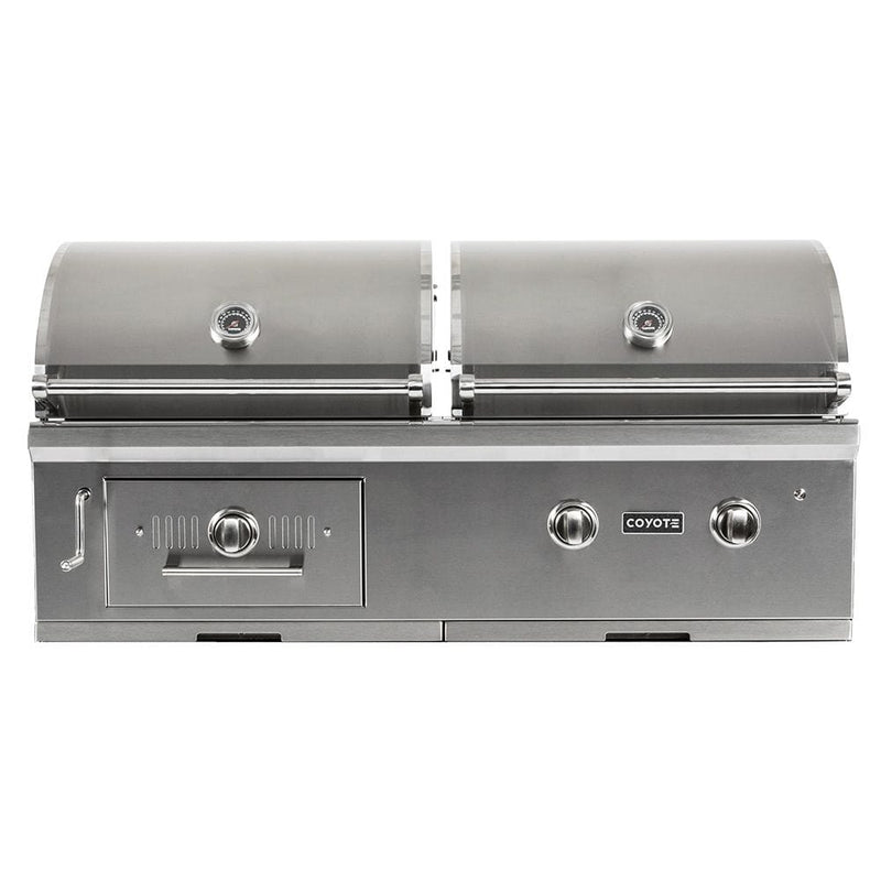 Coyote 50-inch Built-In Hybrid LP Gas and Charcoal Grill C1HY50LP Grills C1HY50LP Flame Authority