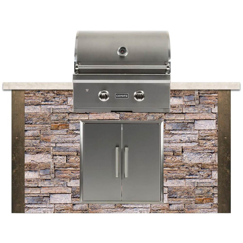 Coyote 5ft Brown Stone Island for Grill and Access Door RTAC-G5-SB BBQ Islands RTAC-G5-SB Flame Authority