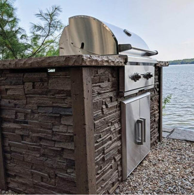 Coyote 5ft Brown Stone Island for Grill and Access Door RTAC-G5-SB BBQ Islands RTAC-G5-SB Flame Authority