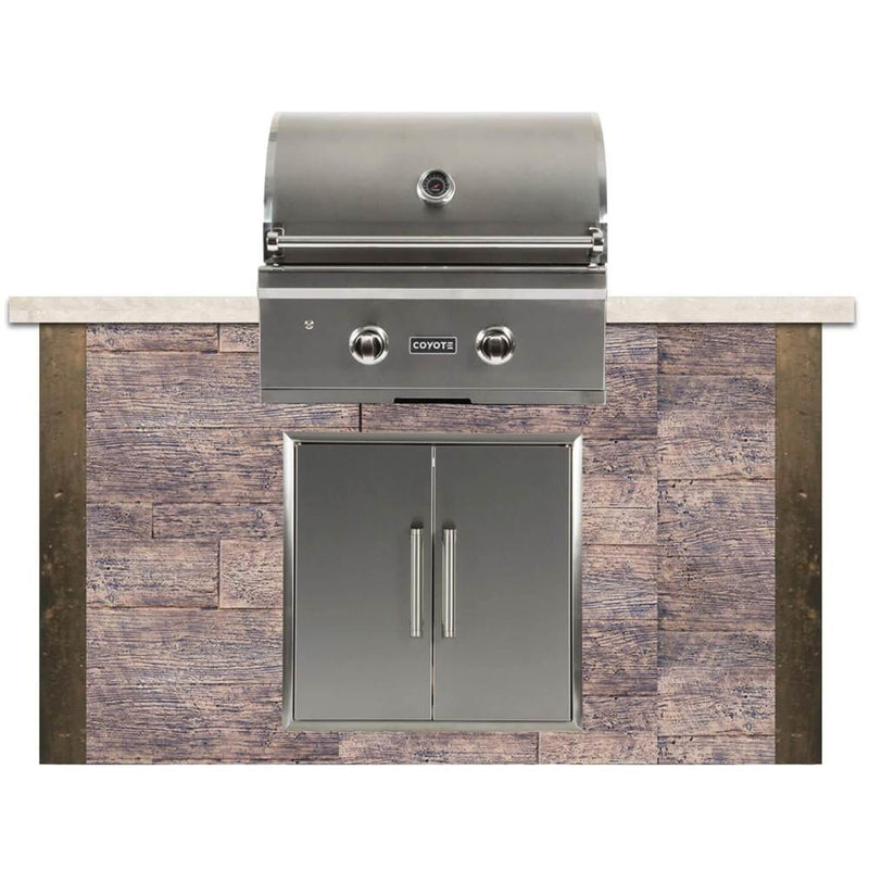 Coyote 5ft Brown Wood Island for Grill and Access Door RTAC-G5-WB BBQ Islands RTAC-G5-WB Flame Authority