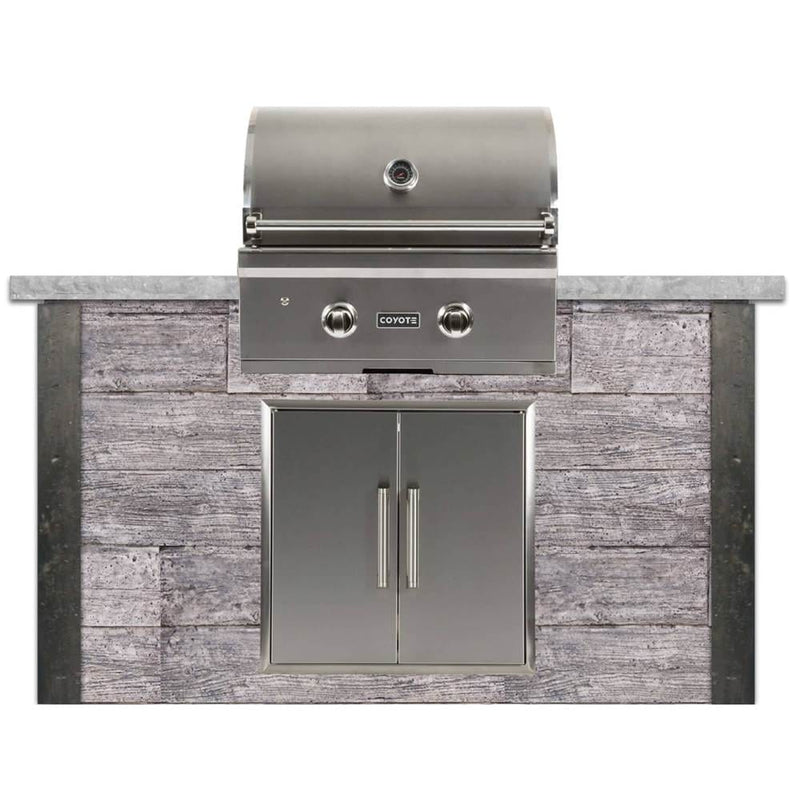 Coyote 5ft Gray Wood Island for Grill and Access Door RTAC-G5-WG BBQ Islands RTAC-G5-WG Flame Authority