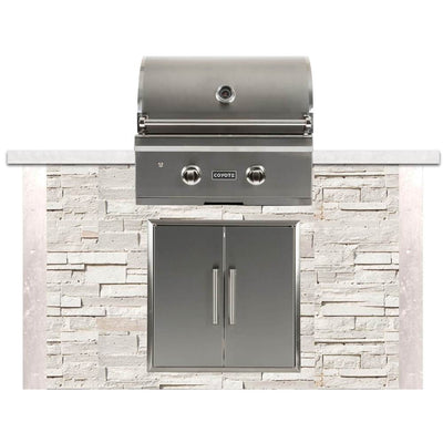 Coyote 5ft White Stone Island for Grill and Access Door RTAC-G5-SW BBQ Islands RTAC-G5-SW Flame Authority