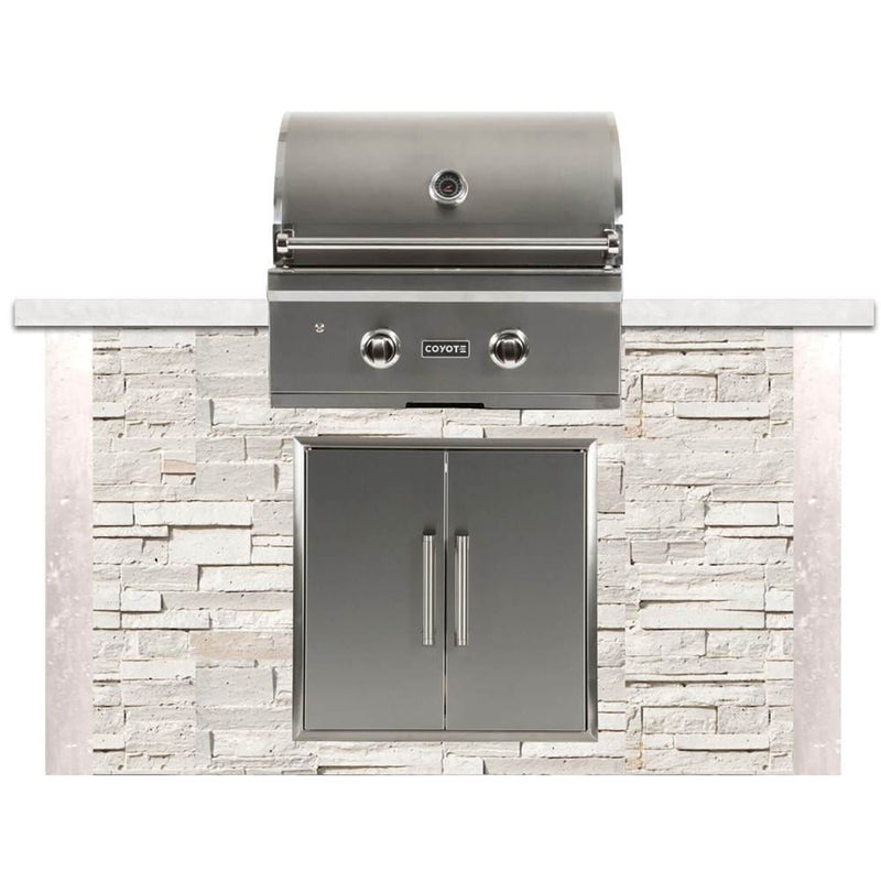 Coyote 5ft White Stone Island for Grill and Access Door RTAC-G5-SW BBQ Islands RTAC-G5-SW Flame Authority