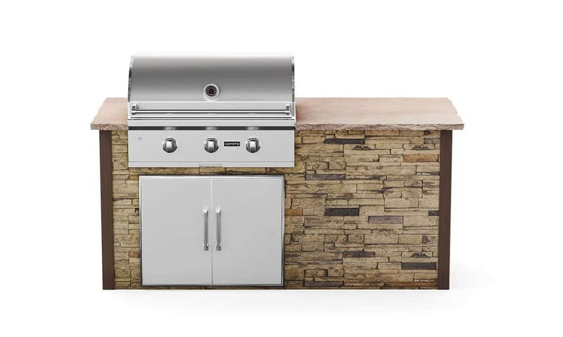 Coyote 6ft Brown Stone Island for Grill and Access Door RTAC-G6-SB BBQ Islands RTAC-G6-SB Flame Authority