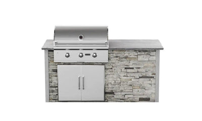 Coyote 6ft Gray Stone Island for Grill and Access Door RTAC-G6-SG BBQ Islands RTAC-G6-SG Flame Authority