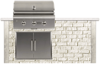 Coyote 6ft White Brick Island for Grill and Access Door RTAC-G6-RW BBQ Islands RTAC-G6-RW Flame Authority