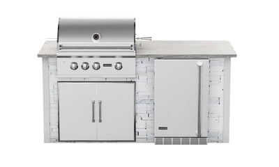 Coyote 6ft White Stacked Stone Premium Grill Island RTAC-G6-P-SW BBQ Islands RTAC-G6-P-SW Flame Authority