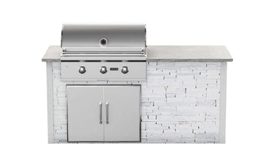 Coyote 6ft White Stone Island for Grill and Access Door RTAC-G6-SW BBQ Islands RTAC-G6-SW Flame Authority