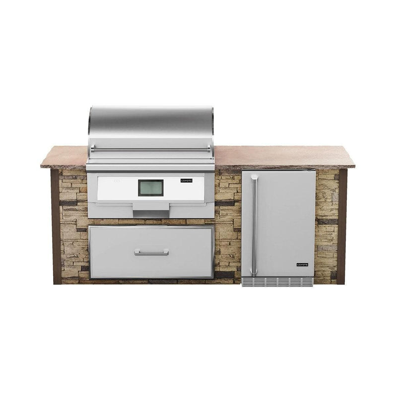 Coyote 8ft Brown Stacked Stone Outdoor Grill Island RTAC-G8-W-SB BBQ Islands RTAC-G8-W-SB Flame Authority