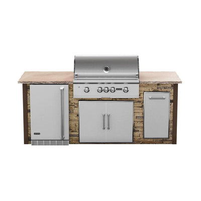 Coyote 8ft Brown Stacked Stone Premium Grill Island RTAC-G8-P-SB BBQ Islands RTAC-G8-P-SB Flame Authority