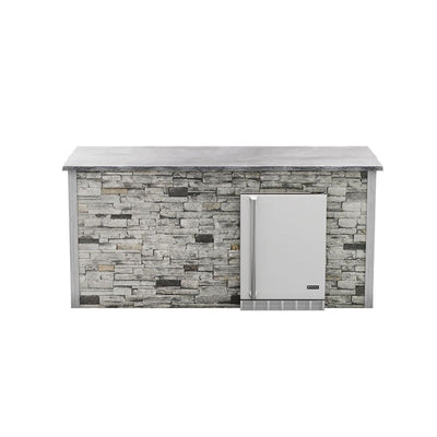 Coyote 8ft Gray Stone Island on Right for Refrigerator RTAC-B8-FR-SG BBQ Islands RTAC-B8-FR-SG Flame Authority