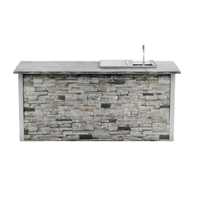 Coyote 8ft Gray Stone Refreshment Bar Island on Left RTAC-B8-RL-SG BBQ Islands RTAC-B8-RL-SG Flame Authority