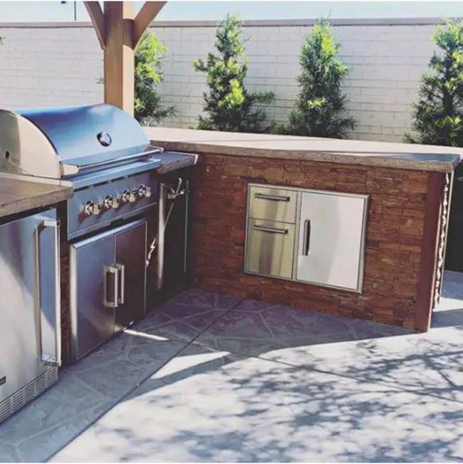 Coyote 8ft Island Storage with Brown Stone Bar on Left RTAC-B8-SL-SB BBQ Islands Left RTAC-B8-SL-SB Flame Authority