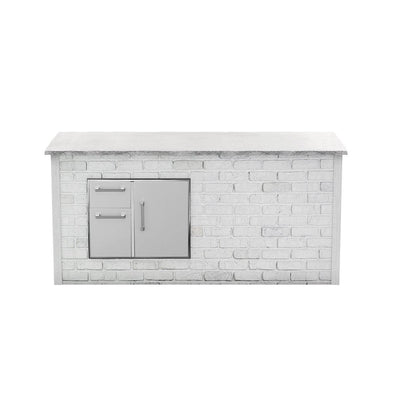 Coyote 8ft Island Storage with White Brick Bar on Left RTAC-B8-SL-RW BBQ Islands RTAC-B8-SL-RW Flame Authority