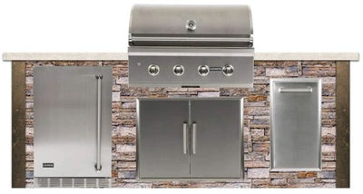 Coyote 8ft Outdoor Grill Island Brown Stacked Stone RTAC-G8-SB BBQ Islands Stone RTAC-G8-SB Flame Authority