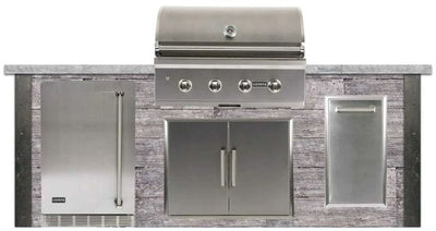 Coyote 8ft Outdoor Grill Island Gray Weathered Wood RTAC-G8-WG BBQ Islands RTAC-G8-WG Flame Authority