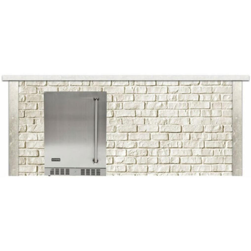 Coyote 8ft White Brick Island on Left for Refrigerator RTAC-B8-FL-RW BBQ Islands RTAC-B8-FL-RW Flame Authority