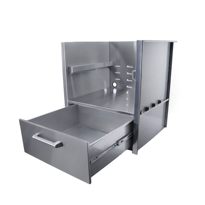 Coyote Asado Insert Sleeve Cart with Storage Drawer C1SLV Grill Accessories C1SLV Flame Authority