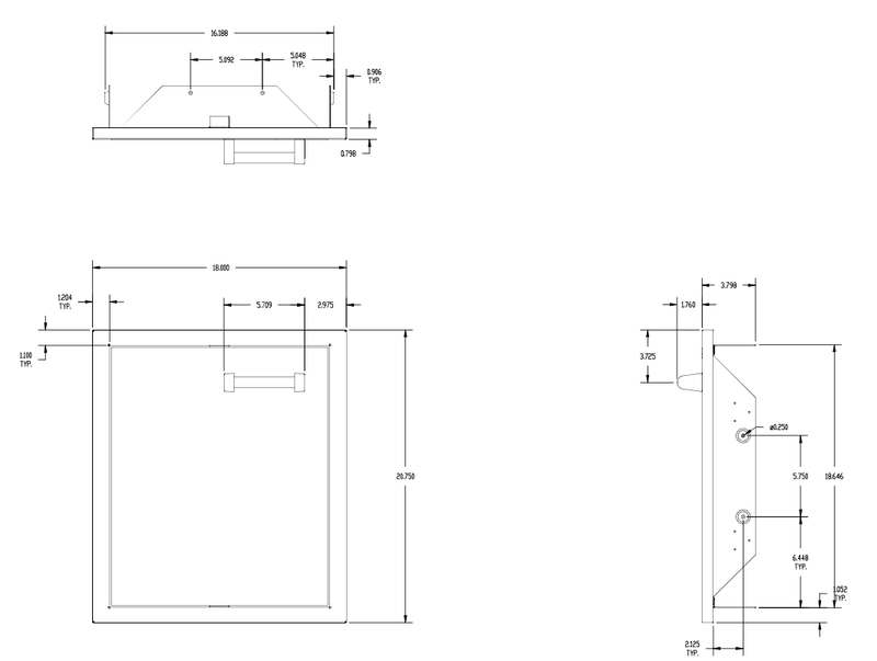 Delta Heat 18-Inch Left Hinged Stainless Steel Single Access Door - Vertical - DHAD18L-C Flame Authority