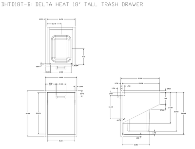 Delta Heat 18-Inch Roll-Out Stainless Steel Trash Bin DHTD18T-B Flame Authority