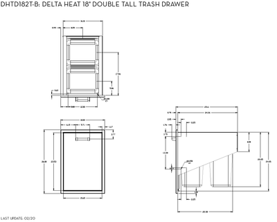 Delta Heat 18-Inch Tall Double Trash Drawer DHTD182T-B Flame Authority