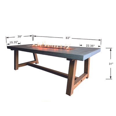 Elementi Sonoma Dining Table Fire Pit Table OFG201 Flame Authority