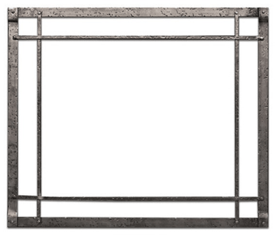 Empire White Mountain Hearth Rushmore 30-inch Rectangle, Black Forged Iron Inset DFF30CBL