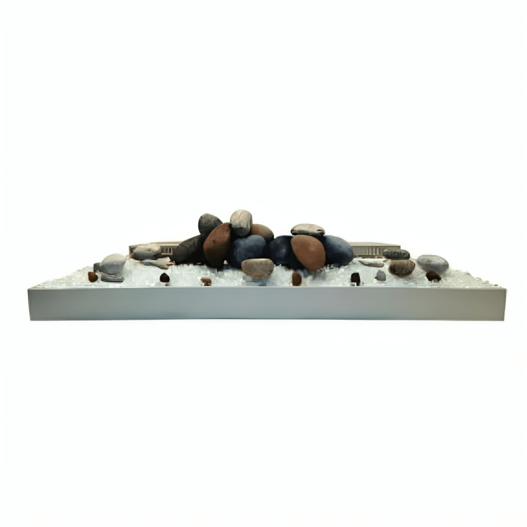 Empire White Mountain Hearth Tahoe Clean-Face Contemporary Premium 32-inch Base, 17-Rocks, Plus Small Sticks Rock Set LR3236FF